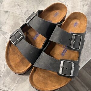 Black leather Birkenstock